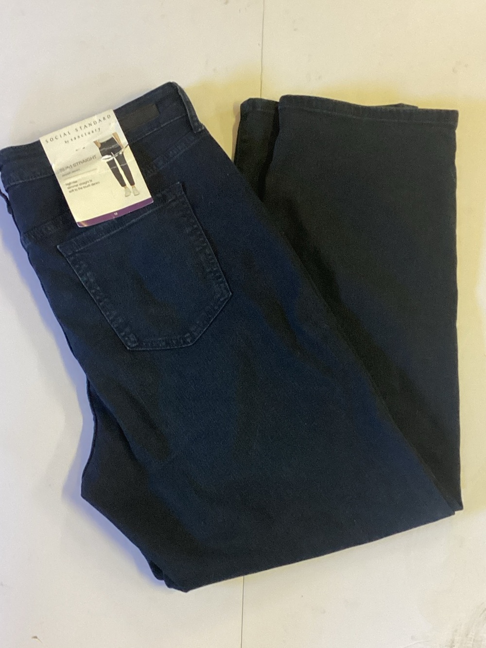 Social Standard By Sanctuary Slim Straight High Wash Dark Wash Jeans